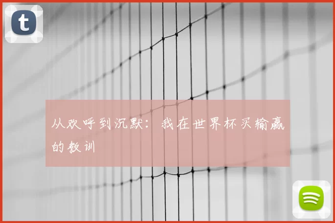 从欢呼到沉默:我在世界杯买输赢的教训